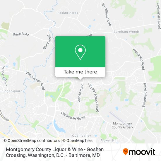 Mapa de Montgomery County Liquor & Wine - Goshen Crossing