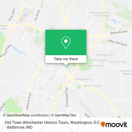 Mapa de Old Town Winchester History Tours