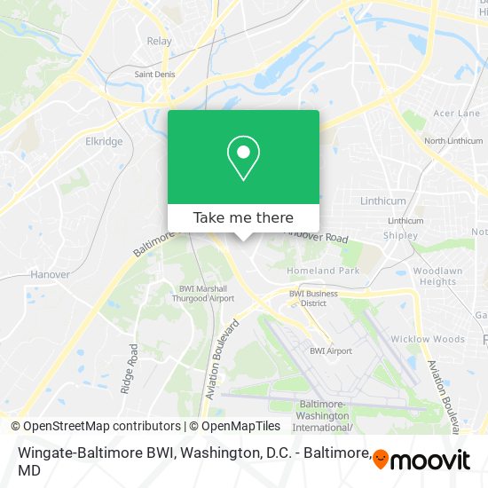 Wingate-Baltimore BWI map