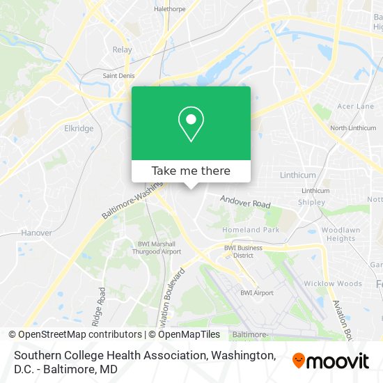 Southern College Health Association map