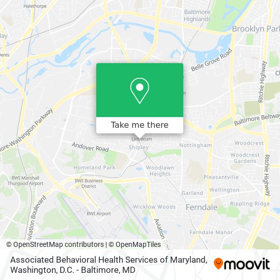 Associated Behavioral Health Services of Maryland map