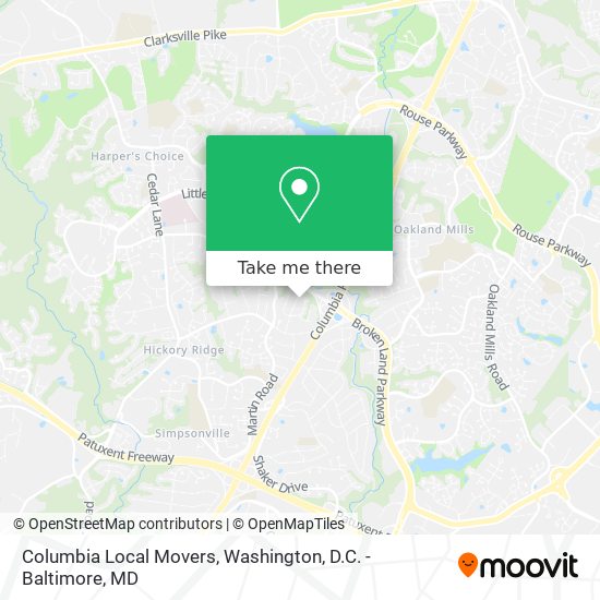 Mapa de Columbia Local Movers