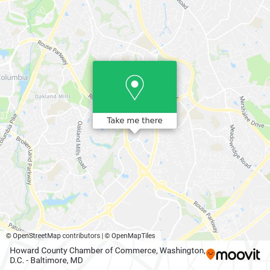 Howard County Chamber of Commerce map