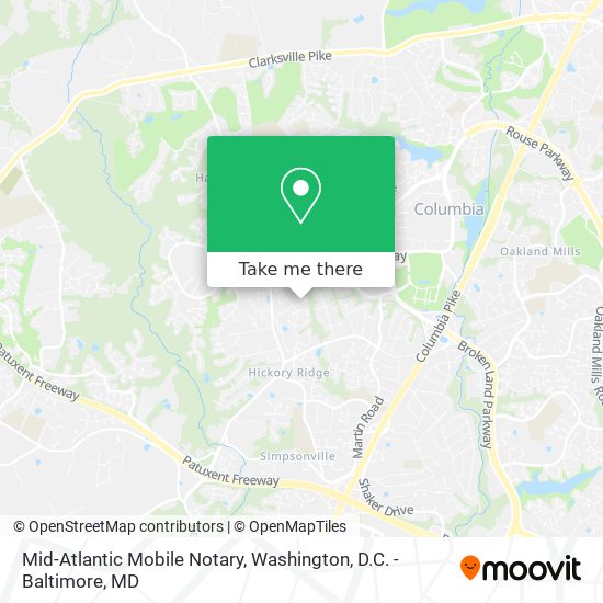 Mid-Atlantic Mobile Notary map