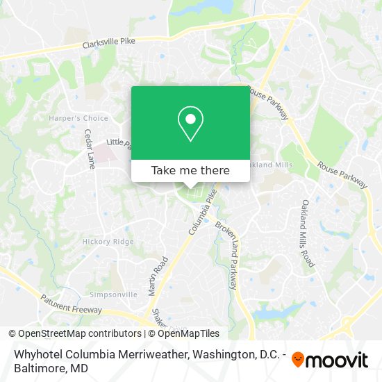 Whyhotel Columbia Merriweather map