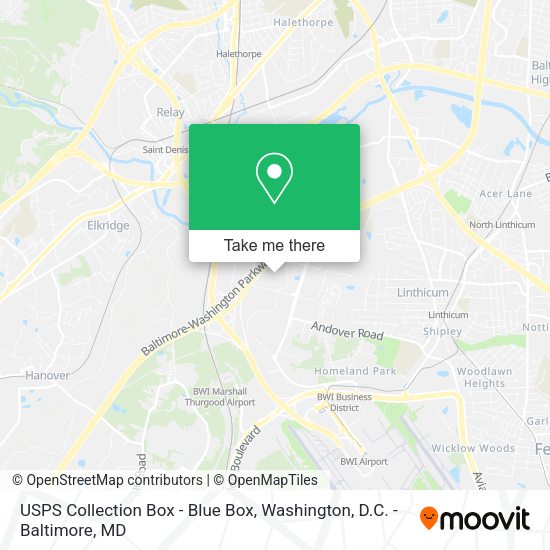 USPS Collection Box - Blue Box map
