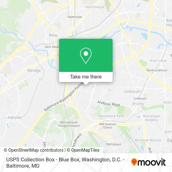USPS Collection Box - Blue Box map