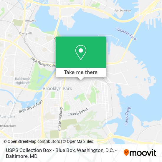 USPS Collection Box - Blue Box map