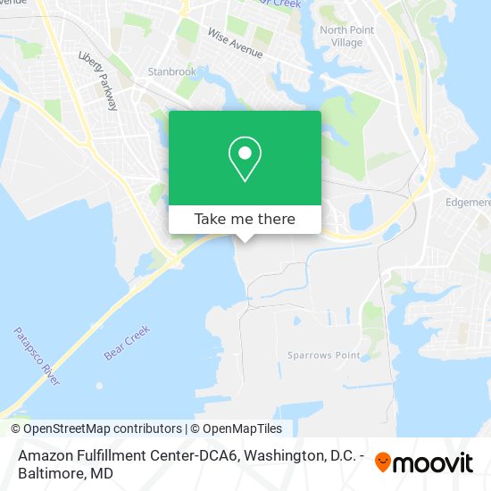 Amazon Fulfillment Center-DCA6 map