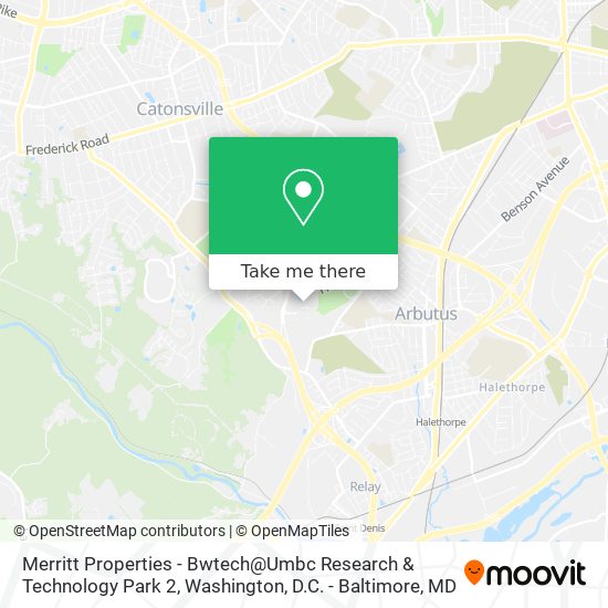 Merritt Properties - Bwtech@Umbc Research & Technology Park 2 map