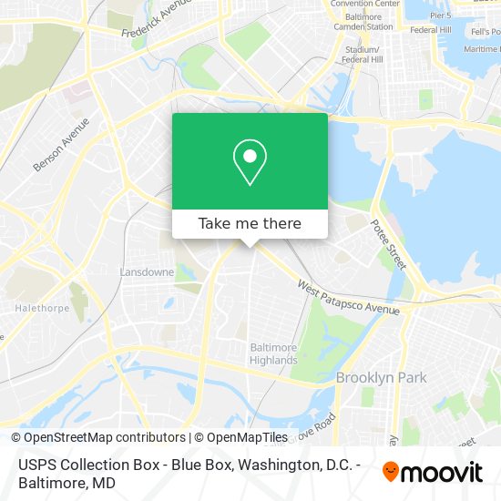 Mapa de USPS Collection Box - Blue Box