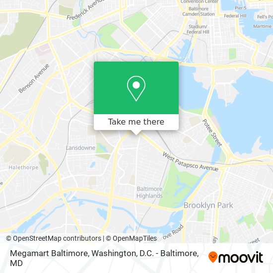 Megamart Baltimore map