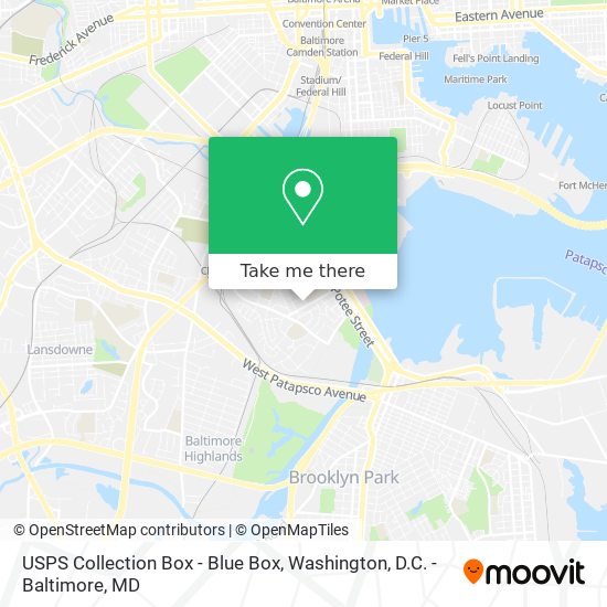 USPS Collection Box - Blue Box map