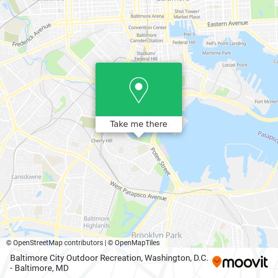 Baltimore City Outdoor Recreation map