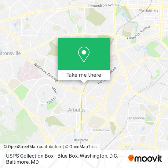 Mapa de USPS Collection Box - Blue Box