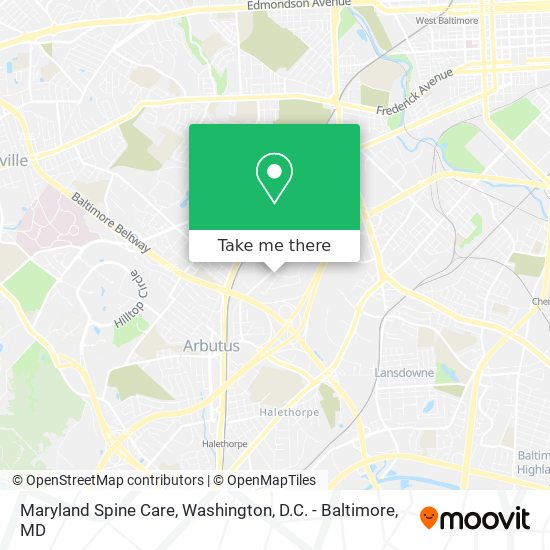 Maryland Spine Care map