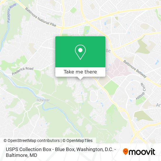 Mapa de USPS Collection Box - Blue Box