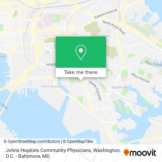 Johns Hopkins Community Physicians map