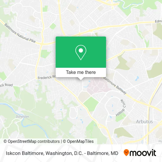 Mapa de Iskcon Baltimore
