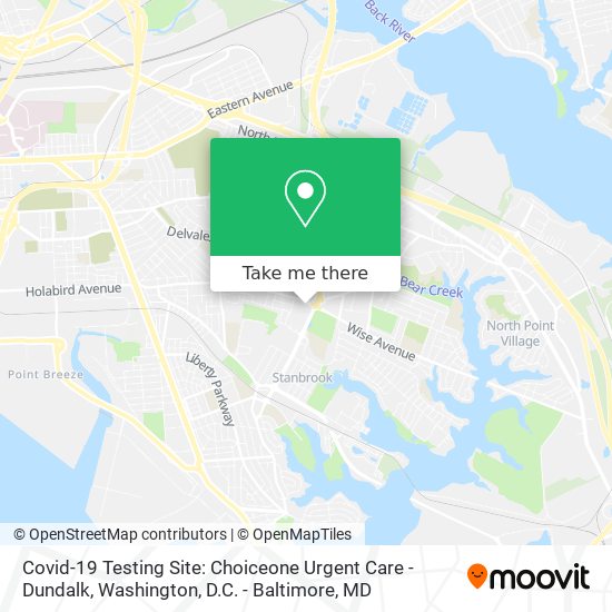 Mapa de Covid-19 Testing Site: Choiceone Urgent Care - Dundalk