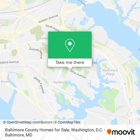 Mapa de Baltimore County Homes for Sale