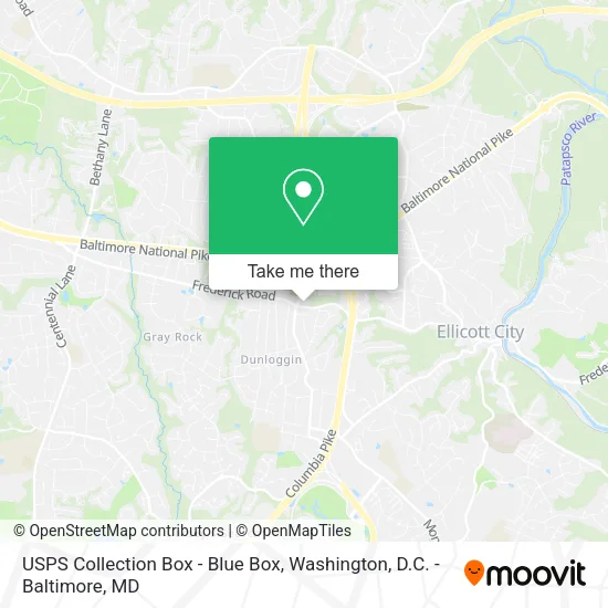 USPS Collection Box - Blue Box map