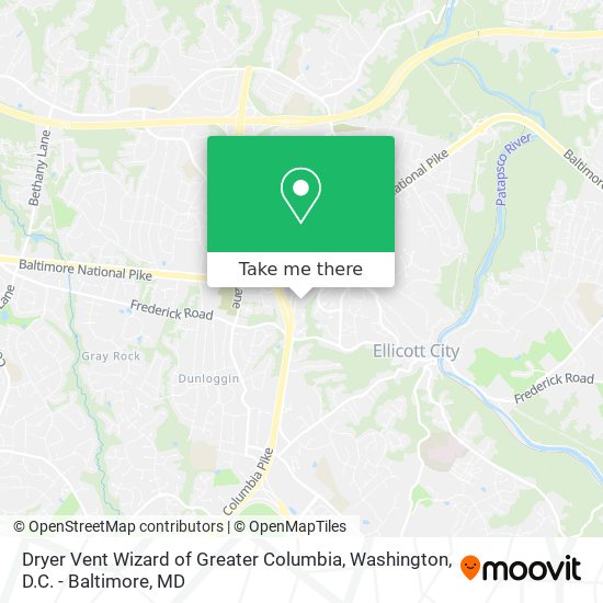 Dryer Vent Wizard of Greater Columbia map