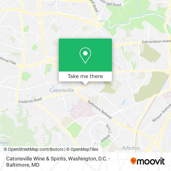 Catonsville Wine & Spirits map