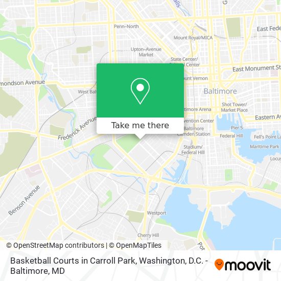 Basketball Courts in Carroll Park map