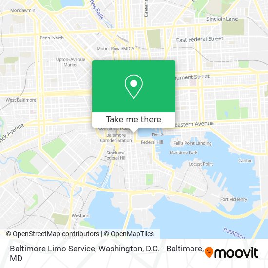 Mapa de Baltimore Limo Service