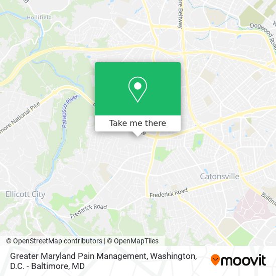 Greater Maryland Pain Management map