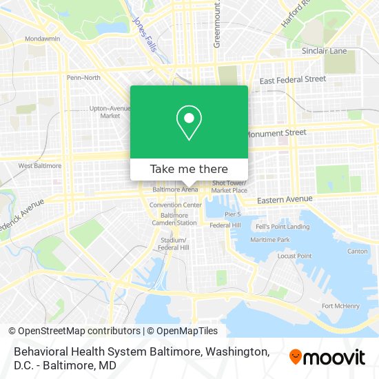 Behavioral Health System Baltimore map