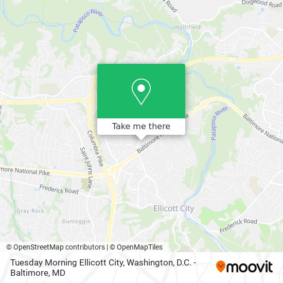Tuesday Morning Ellicott City map
