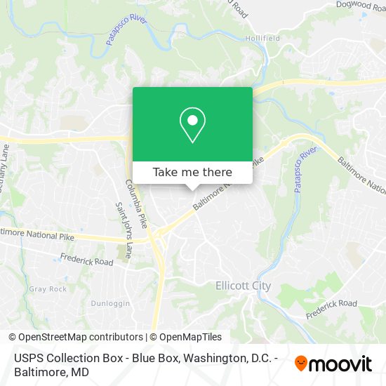 Mapa de USPS Collection Box - Blue Box