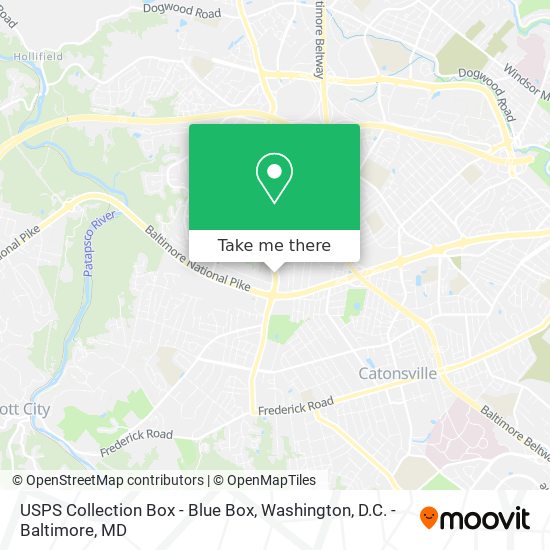 Mapa de USPS Collection Box - Blue Box