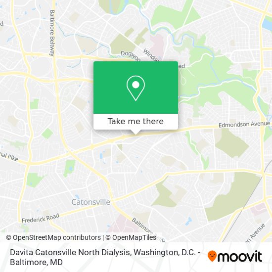 Davita Catonsville North Dialysis map