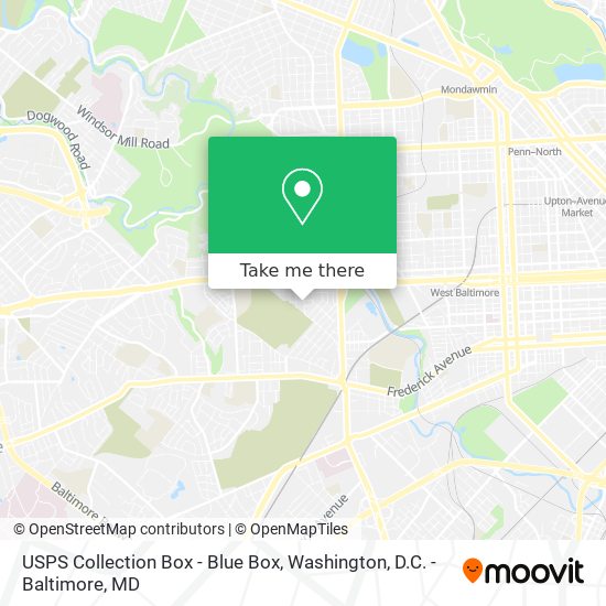 Mapa de USPS Collection Box - Blue Box