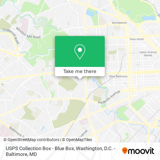 Mapa de USPS Collection Box - Blue Box