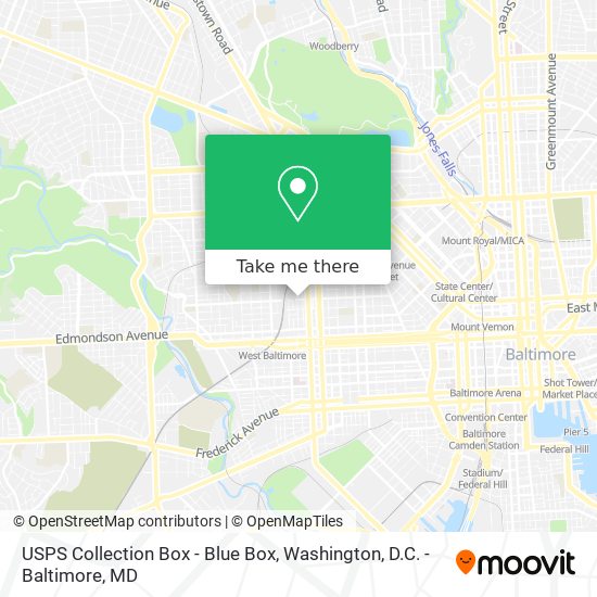 Mapa de USPS Collection Box - Blue Box