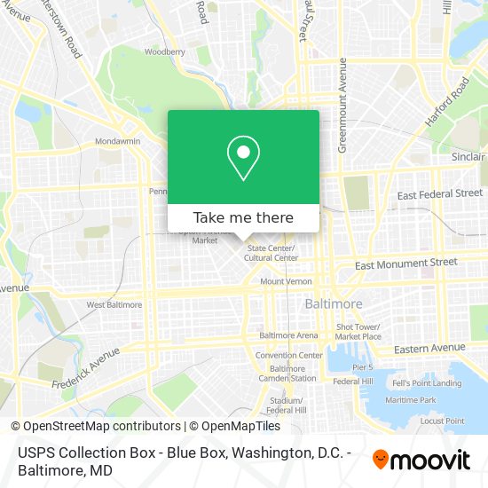 Mapa de USPS Collection Box - Blue Box