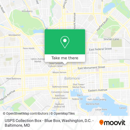 USPS Collection Box - Blue Box map