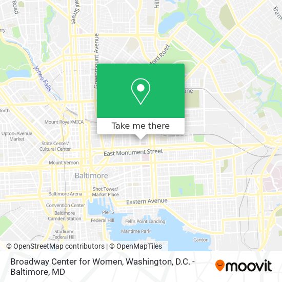 Broadway Center for Women map