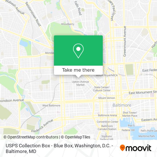 Mapa de USPS Collection Box - Blue Box