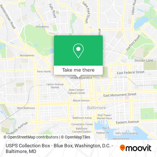 Mapa de USPS Collection Box - Blue Box