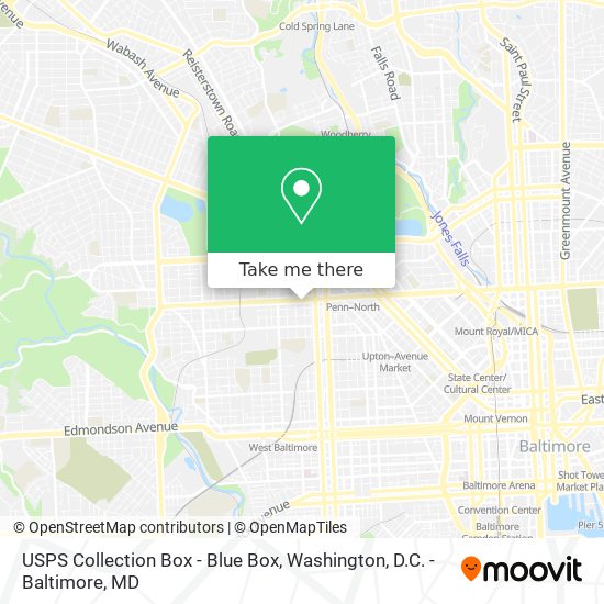 USPS Collection Box - Blue Box map