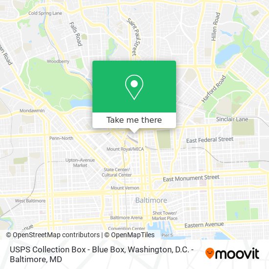 Mapa de USPS Collection Box - Blue Box