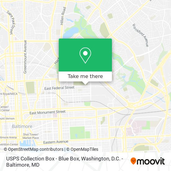 Mapa de USPS Collection Box - Blue Box