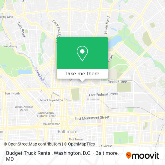 Budget Truck Rental map