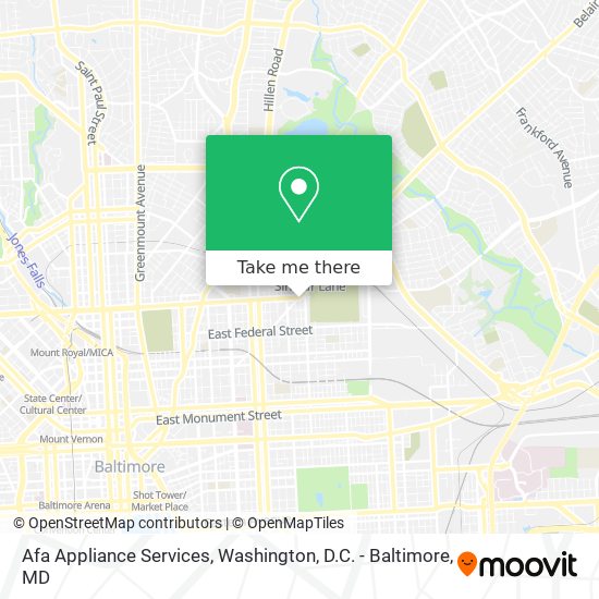 Afa Appliance Services map