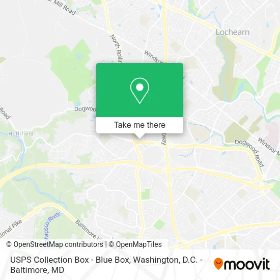 Mapa de USPS Collection Box - Blue Box